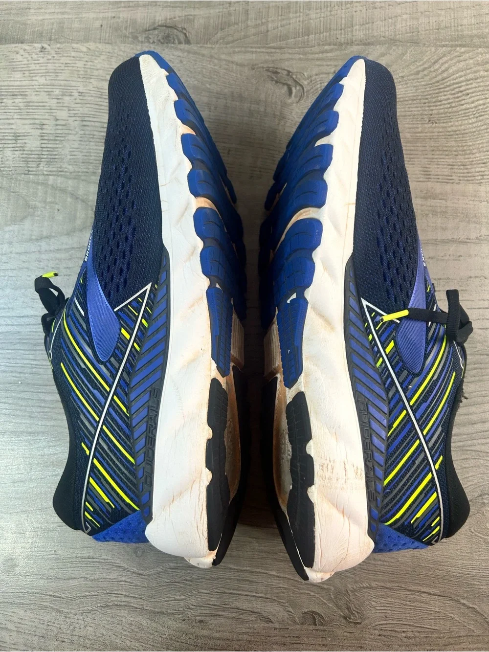 Brooks Glycerin GTS 19 Road Running Shoes - Navy & Neon Yellow Men’s Size 12.5
